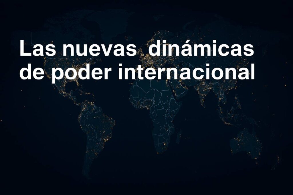 Mapa digital azul y dorado con redes globales que representan poder económico, diplomacia y ciberseguridad